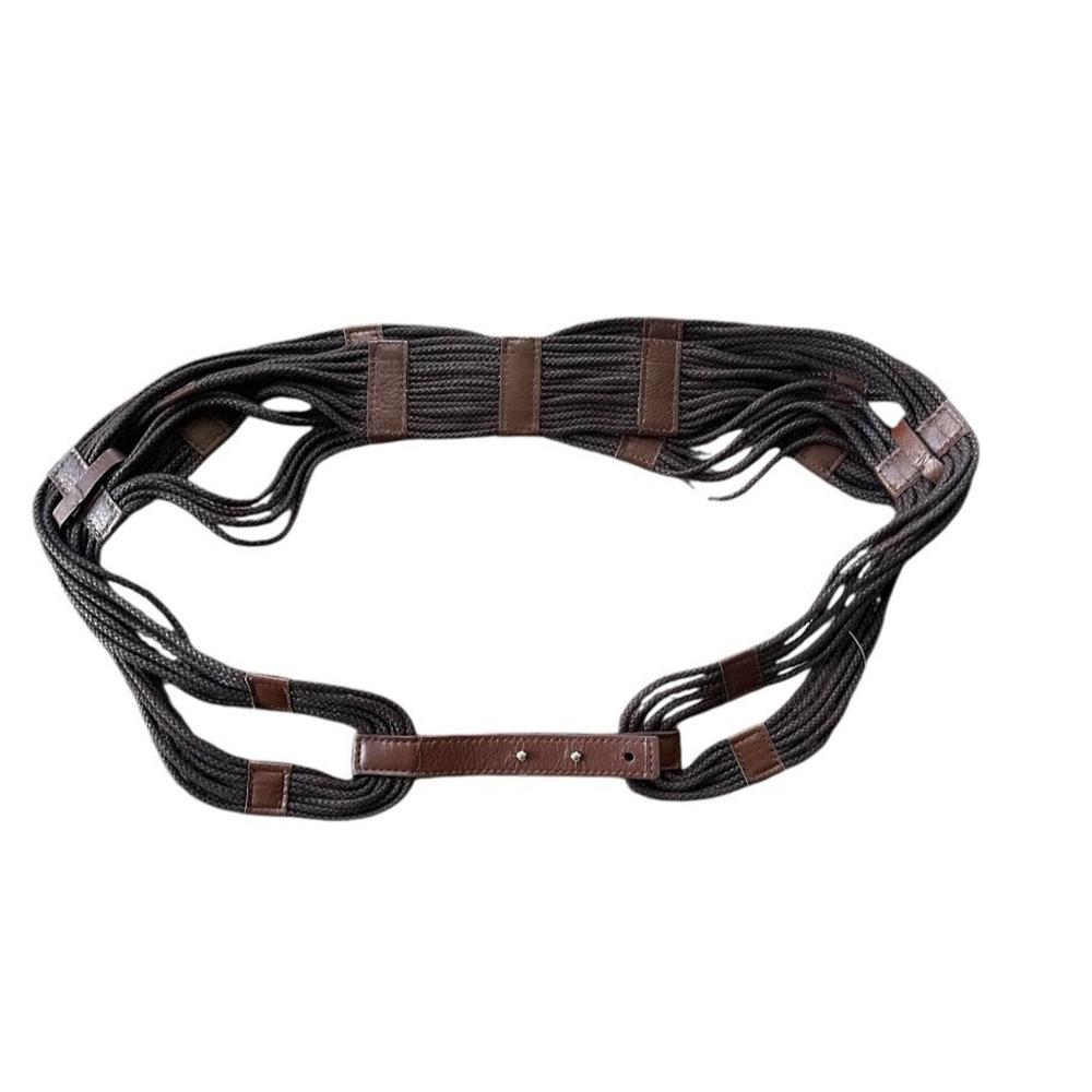 Talbots Belt Womens Size XL Brown Woven Rope String Casual Boho Adjustable
